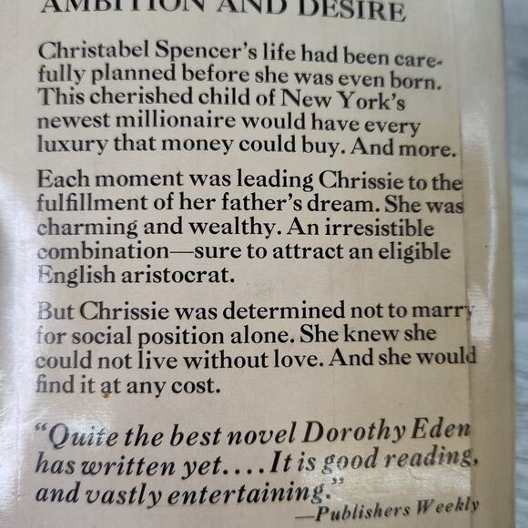 THE MILLIONAIRES DAUGHTER Dorothy Eden 1975 Fawcett Paperback Historical Romance - Picture 6 of 12